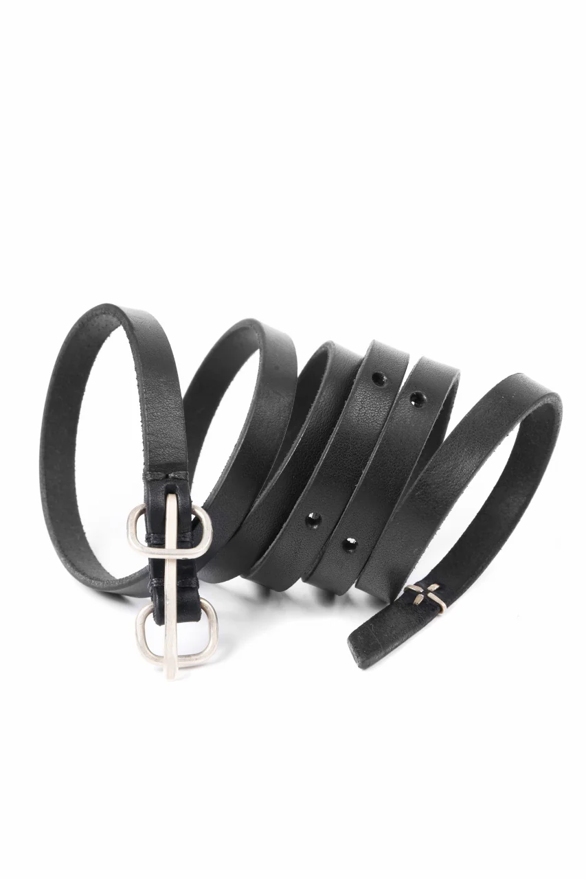 m.a+ double oval buckle extra thin belt / EL1Z/GR3,0 (BLACK) - Image 7