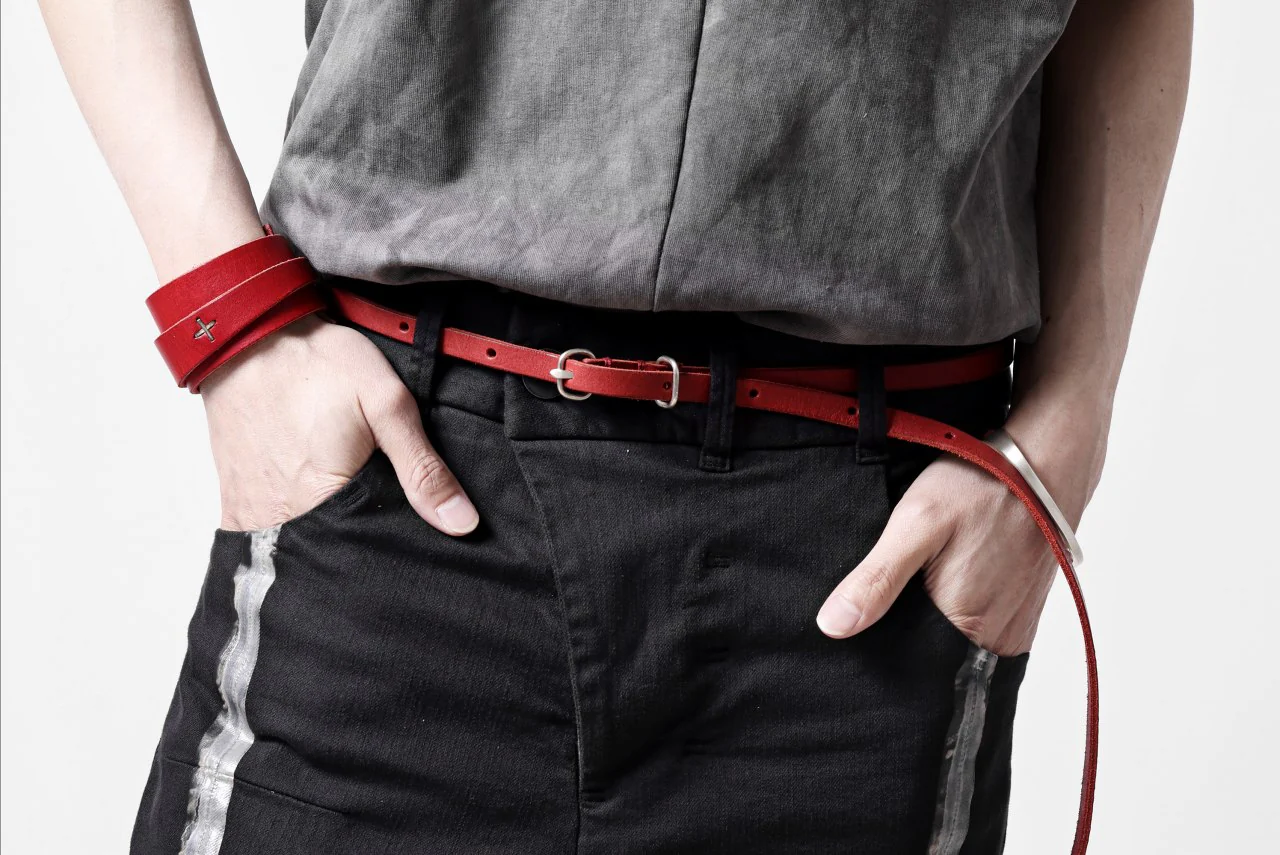 m.a+ double oval buckle extra thin belt / EL1Z/GR3,0 (RUBY RED) - Image 27