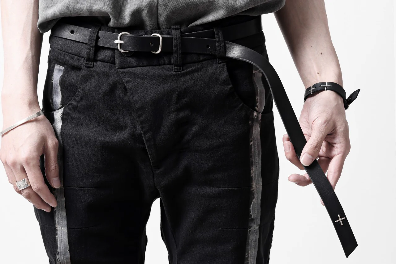 m.a+ double oval buckle thin belt / EL1B/GR3,0 (BLACK) - Image 27