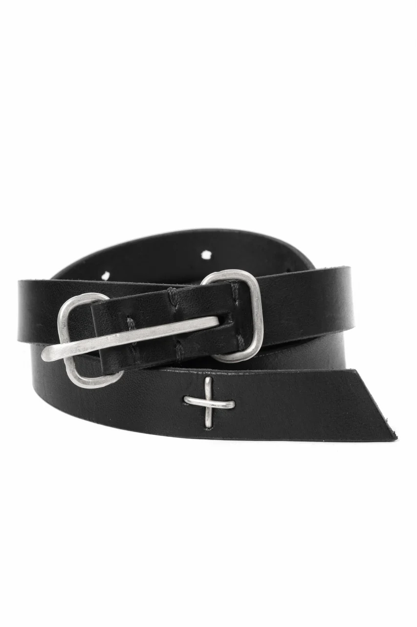 m.a+ double oval buckle thin belt / EL1B/GR3,0 (BLACK) - Image 6