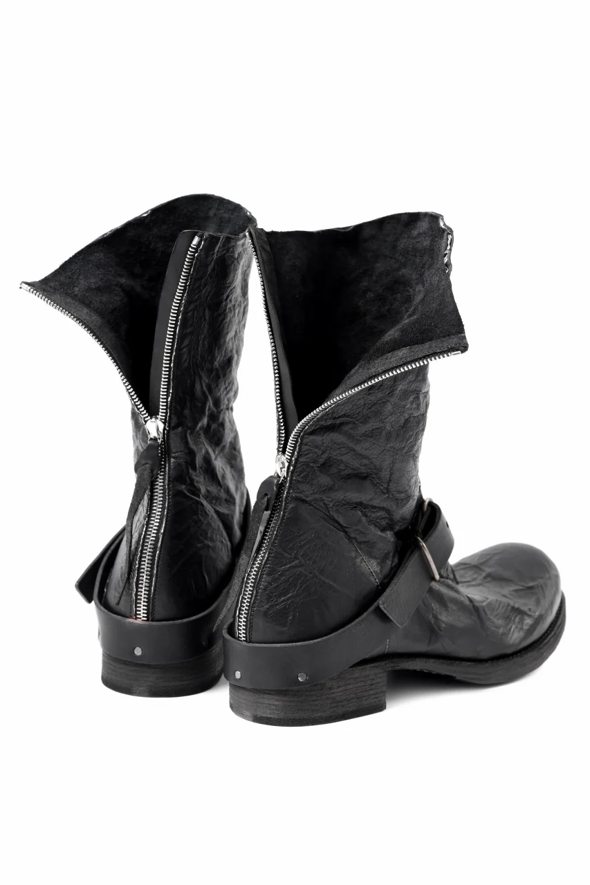 m.a+ goodyear tall buckle back zipper boots / S1C3Z/VAM (BLACK) - Image 17