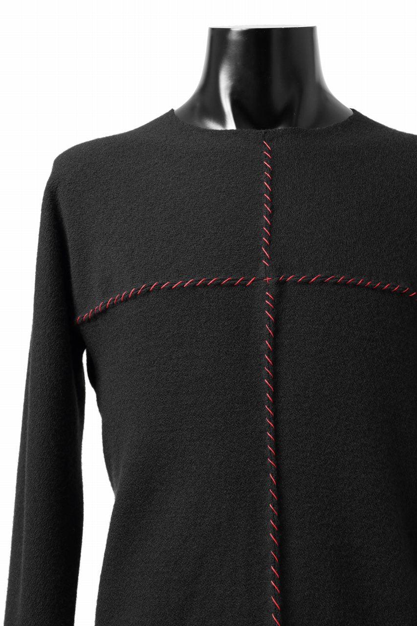 m.a+ hand stiched one piece long sleeve t-shirt / T211D-CM/JWM (BLACK) - Image 6
