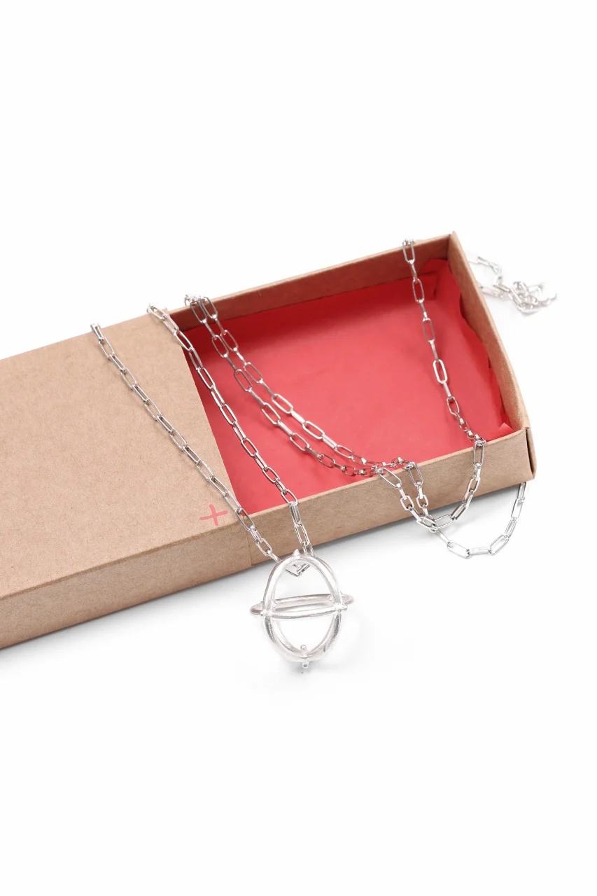 m.a+ medium + globe necklace with silver chain / AD31 AG (SILVER) - Image 18