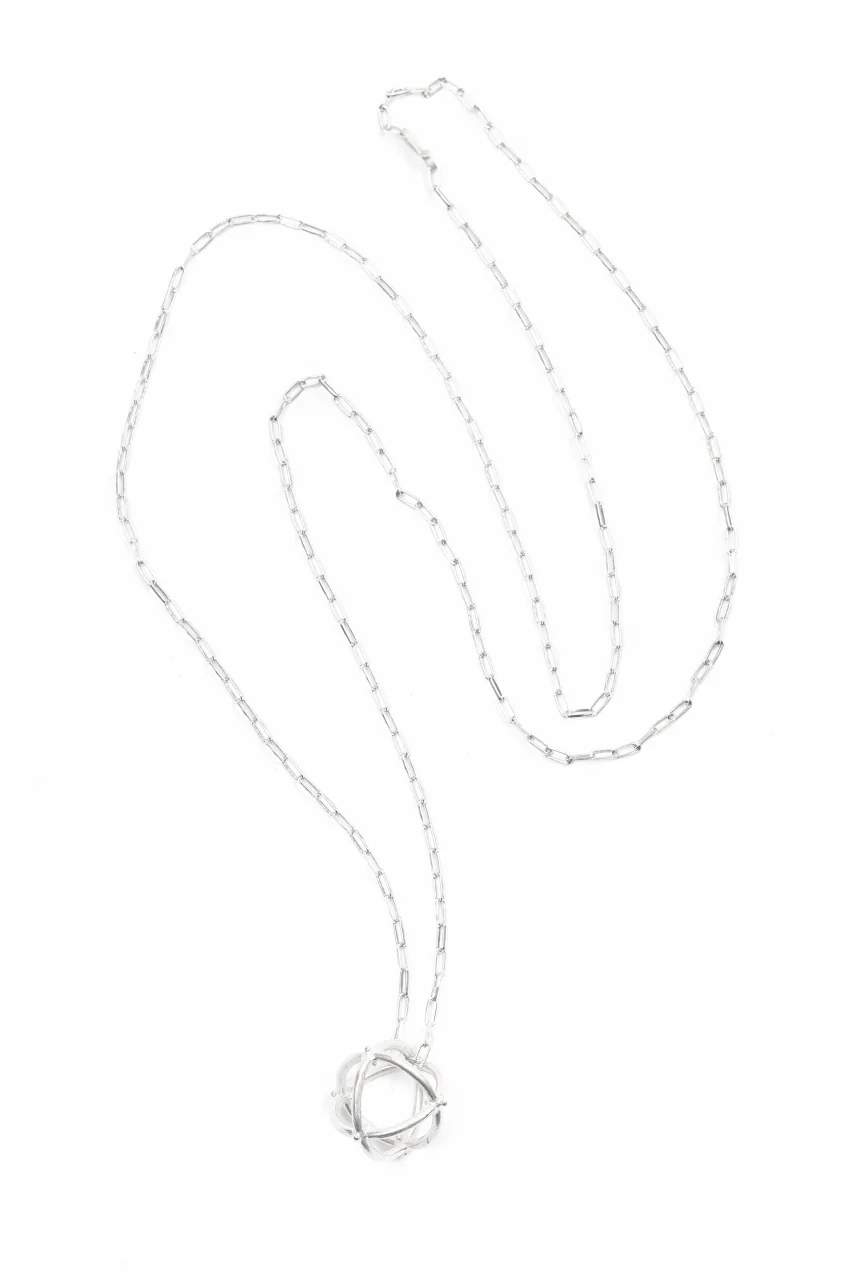 m.a+ medium + globe necklace with silver chain / AD31 AG (SILVER) - Image 2