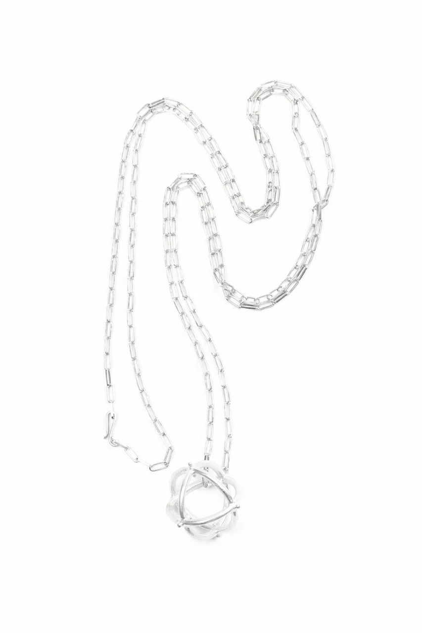 m.a+ medium + globe necklace with silver chain / AD31 AG (SILVER) - Image 5