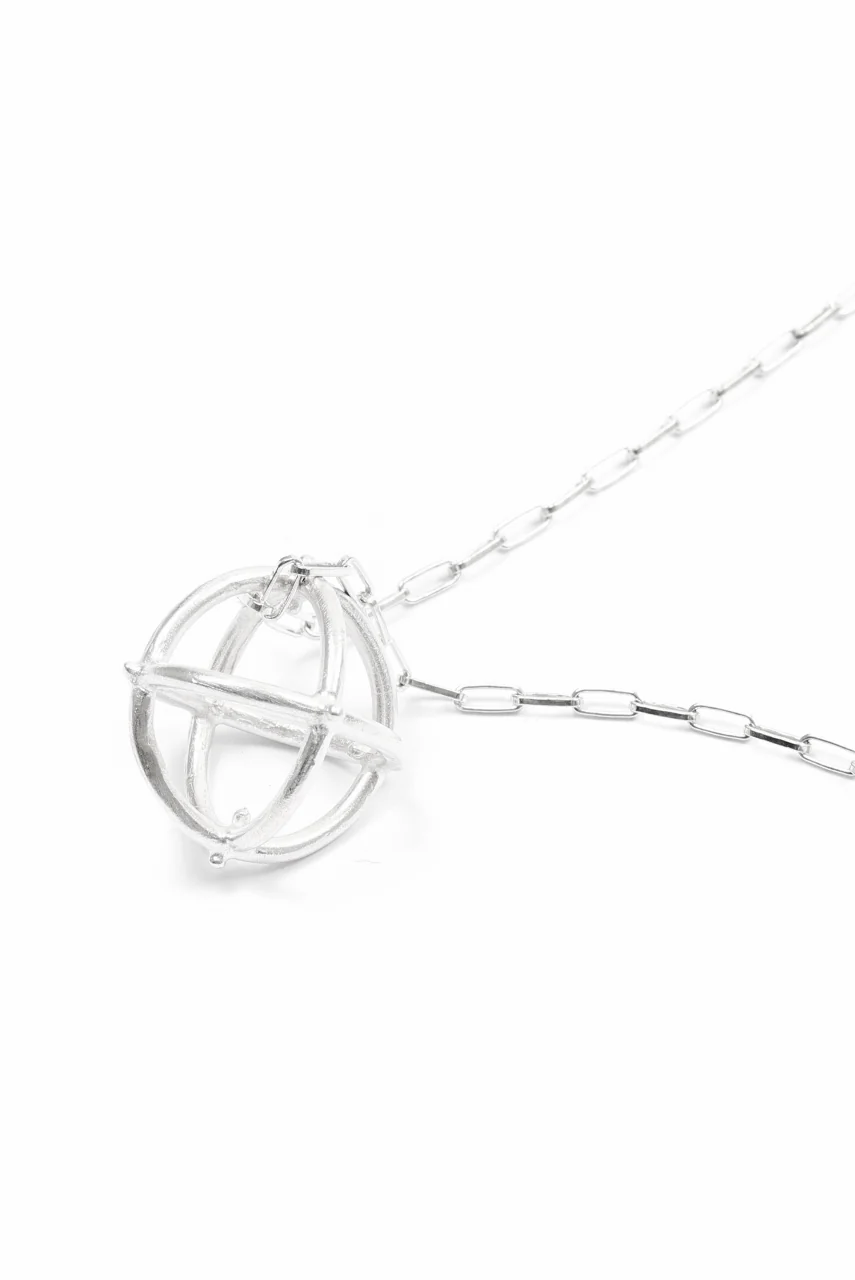 m.a+ medium + globe necklace with silver chain / AD31 AG (SILVER) - Image 9