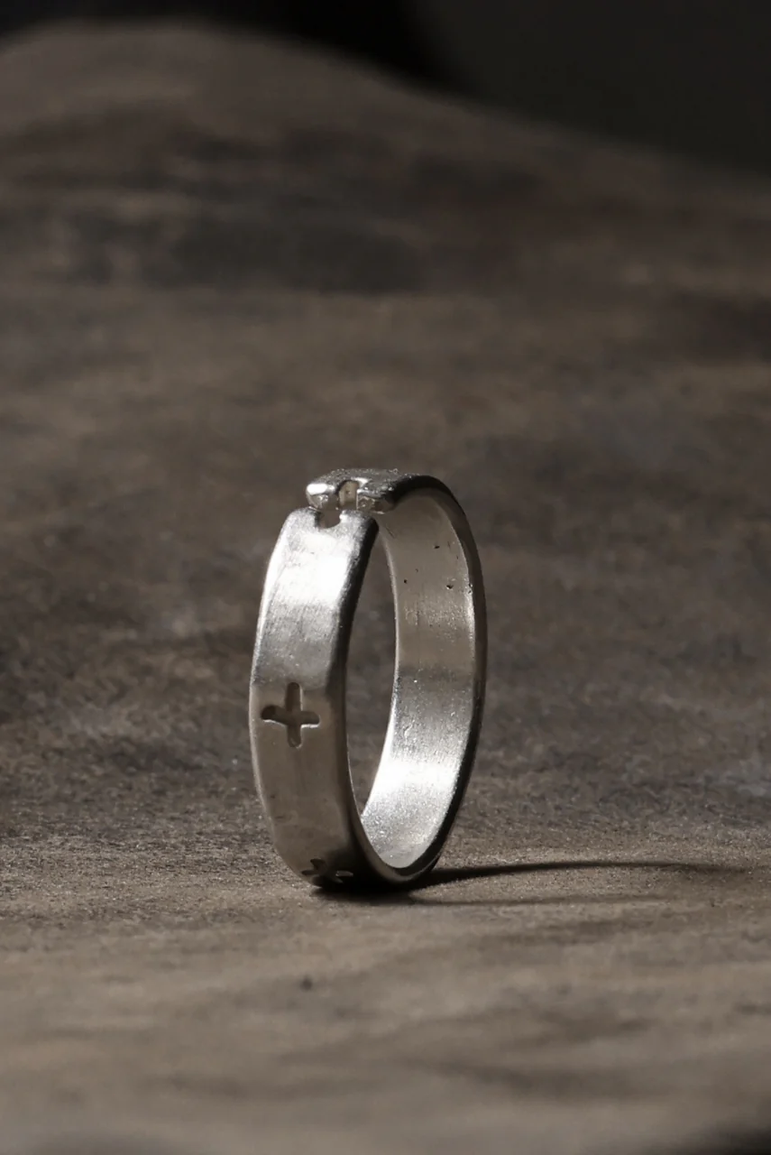 m.a+ multiple silver cross carved ring / AG058 AG (SILVER) - Image 10