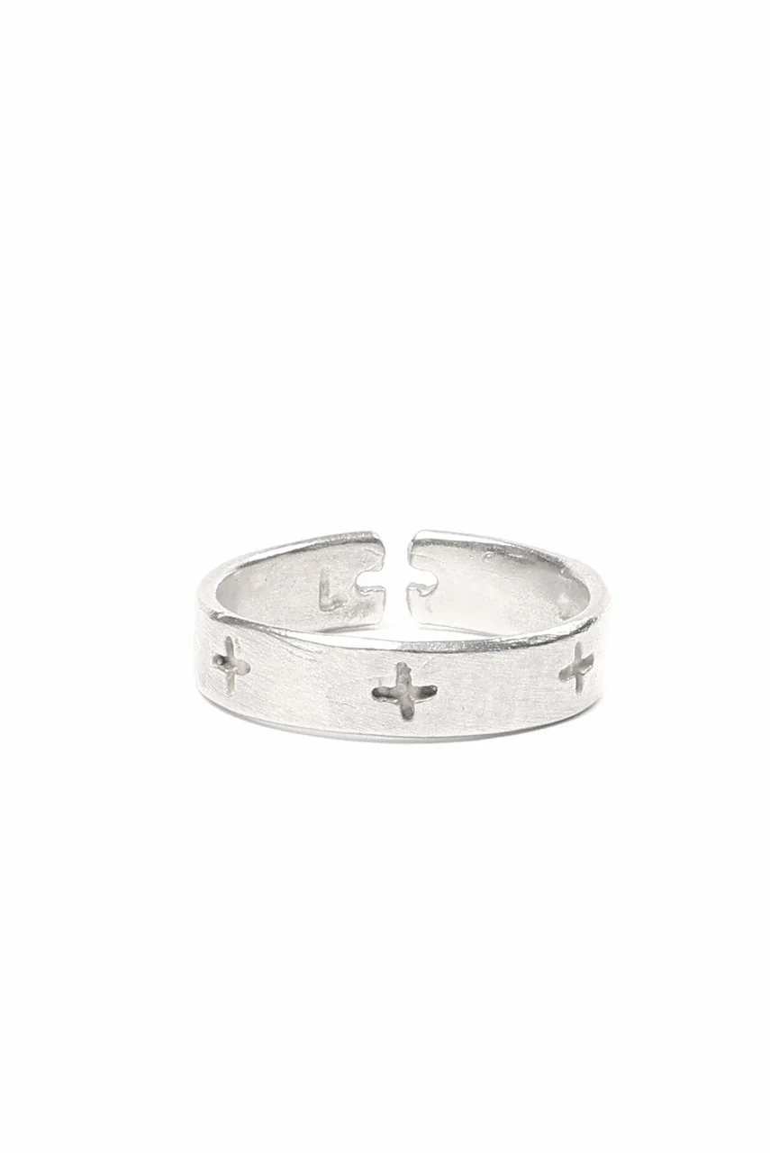m.a+ multiple silver cross carved ring / AG058 AG (SILVER) - Image 2