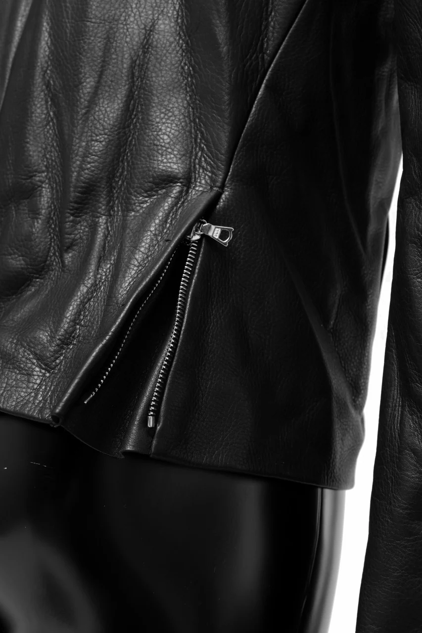 m.a+ silver crosses sleeve diagonal zip biker jacket / J1/S+/SY1.0 (BLACK) - Image 19