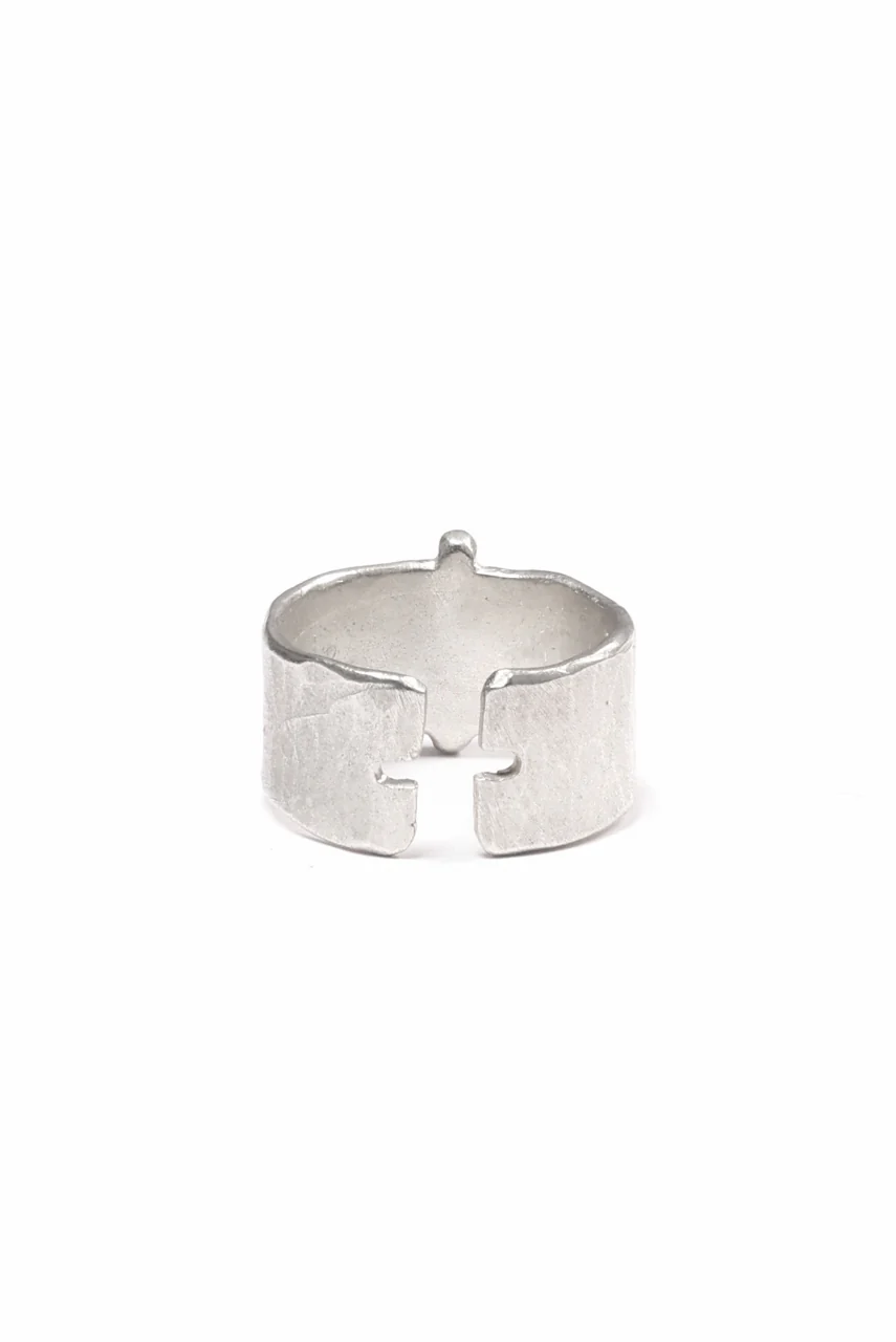 m.a+ silver stitched cross ring / AG18/AG (SILVER) - Image 6