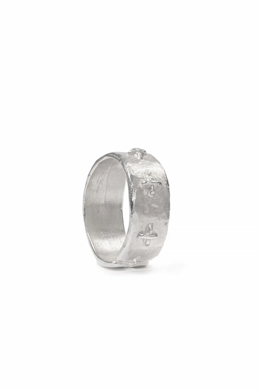 m.a+ silver stitched multiple cross ring / AG518/AG (SILVER) - Image 2