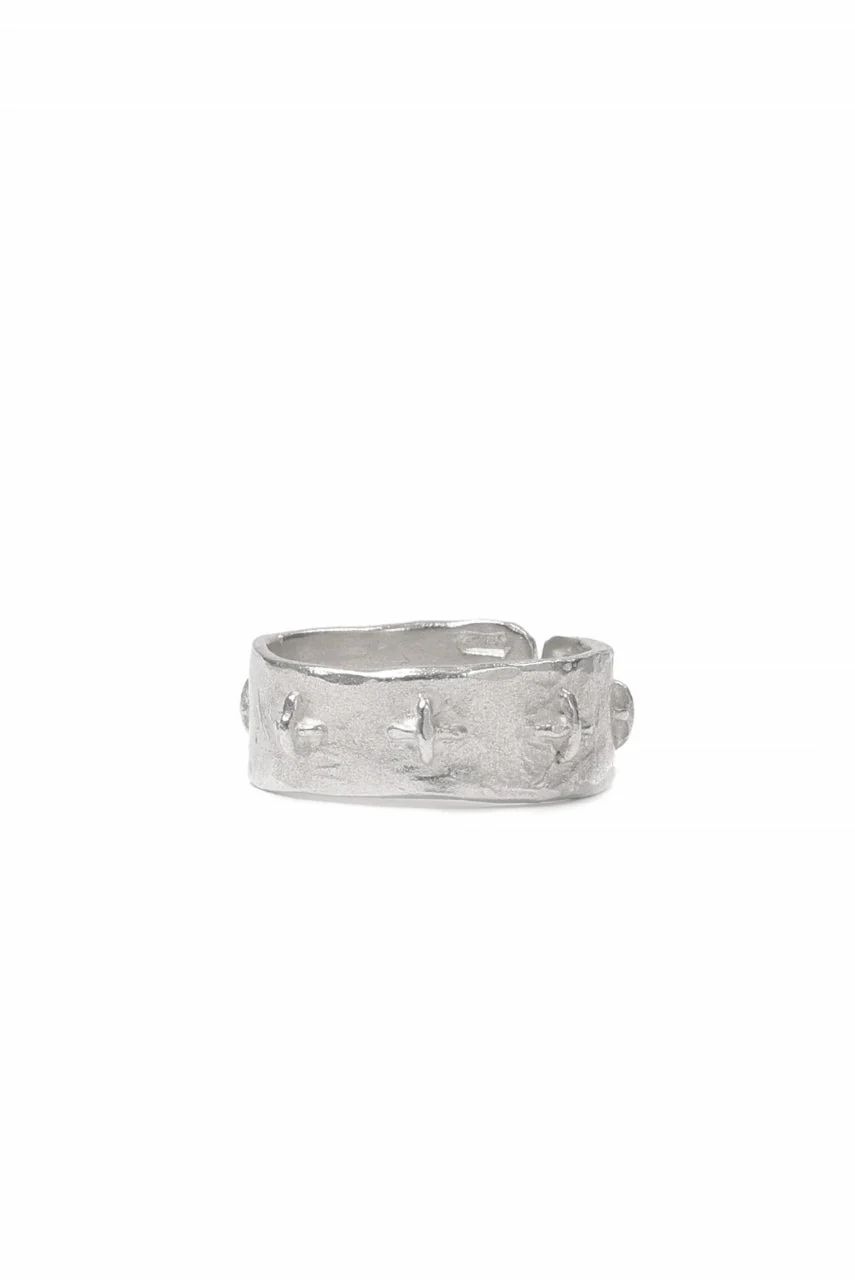 m.a+ silver stitched multiple cross ring / AG518/AG (SILVER) - Image 3