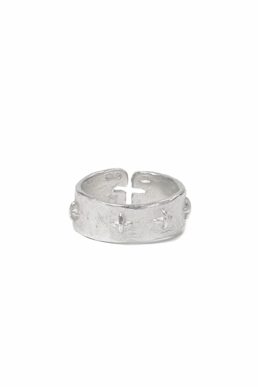 m.a+ silver stitched multiple cross ring / AG518/AG (SILVER) - Image 4