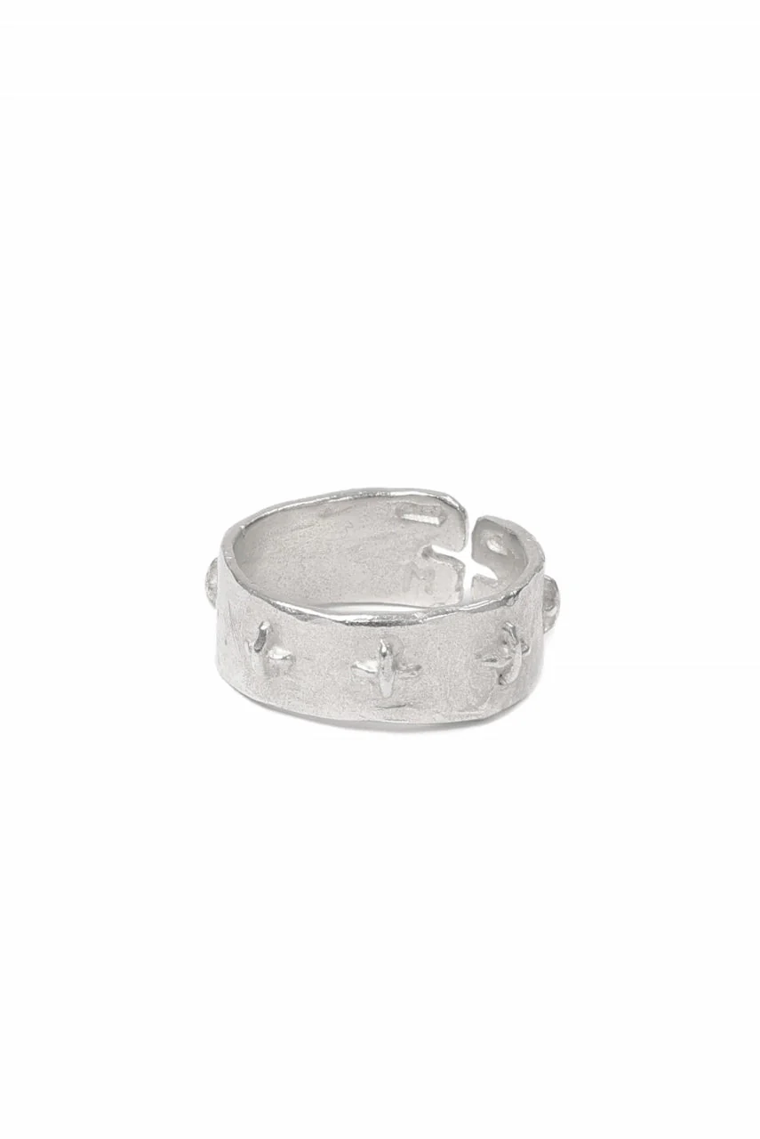 m.a+ silver stitched multiple cross ring / AG518/AG (SILVER) - Image 5