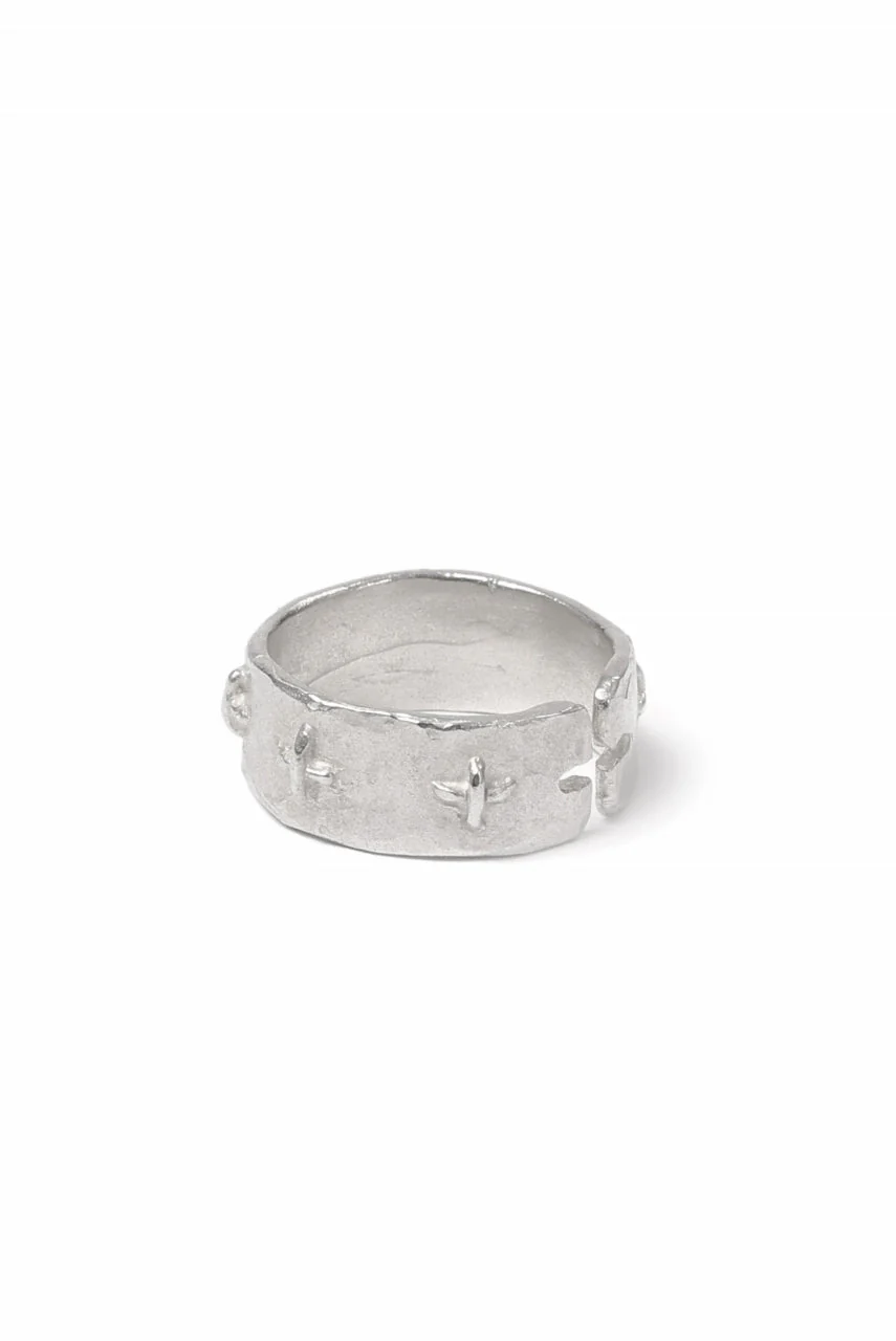 m.a+ silver stitched multiple cross ring / AG518/AG (SILVER) - Image 7