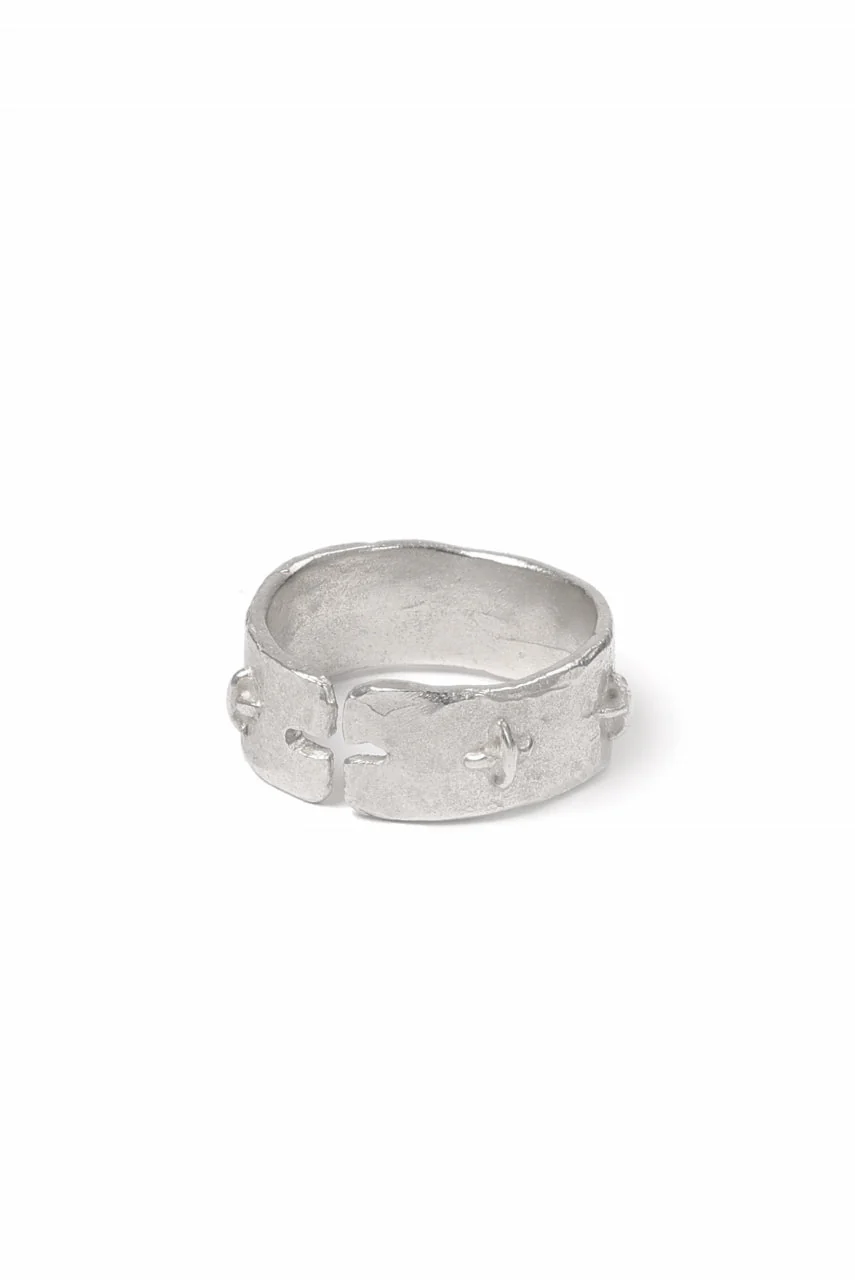 m.a+ silver stitched multiple cross ring / AG518/AG (SILVER) - Image 9