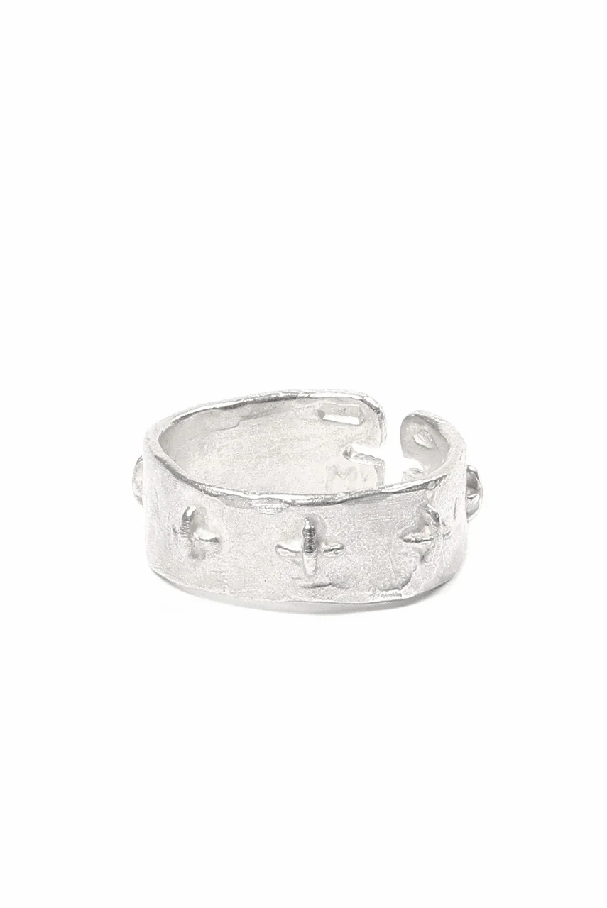 m.a+ silver stitched multiple cross ring / AG518 AG (SILVER) - Image 3