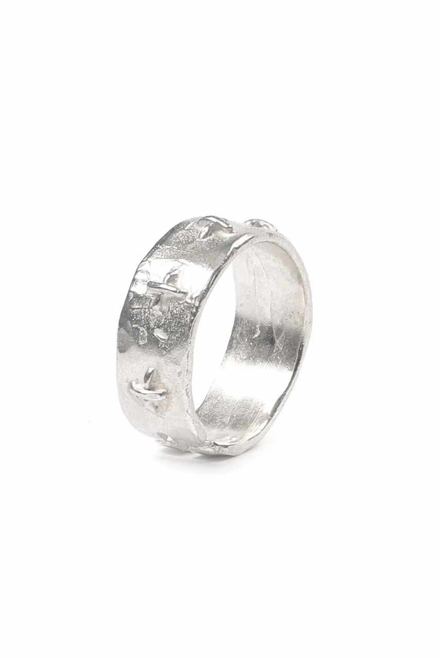 m.a+ silver stitched multiple cross ring / AG518 AG (SILVER) - Image 6