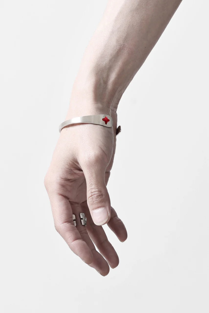 m.a+ stitched cross silver bangle / AB11/AG (SILVER) - Image 16