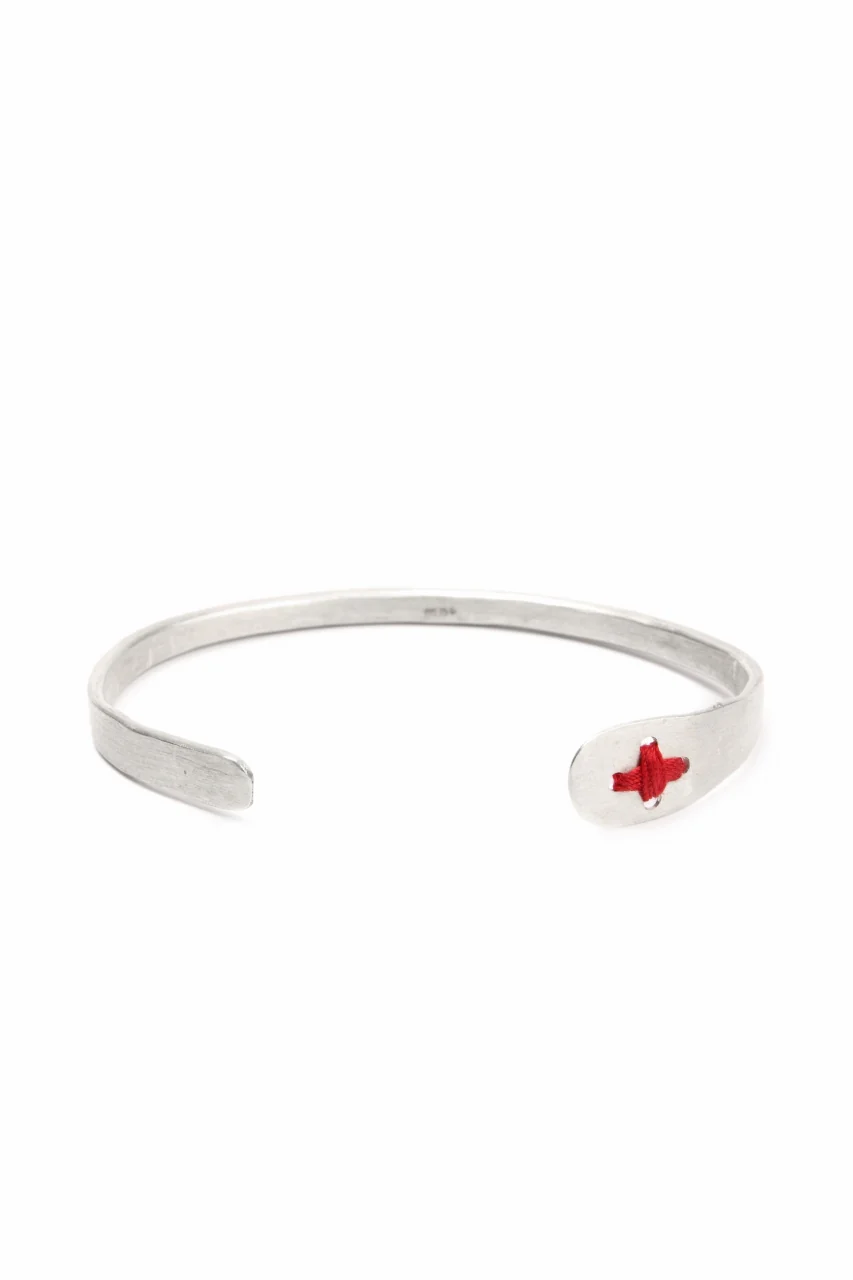 m.a+ stitched cross silver bangle / AB11/AG (SILVER) - Image 2
