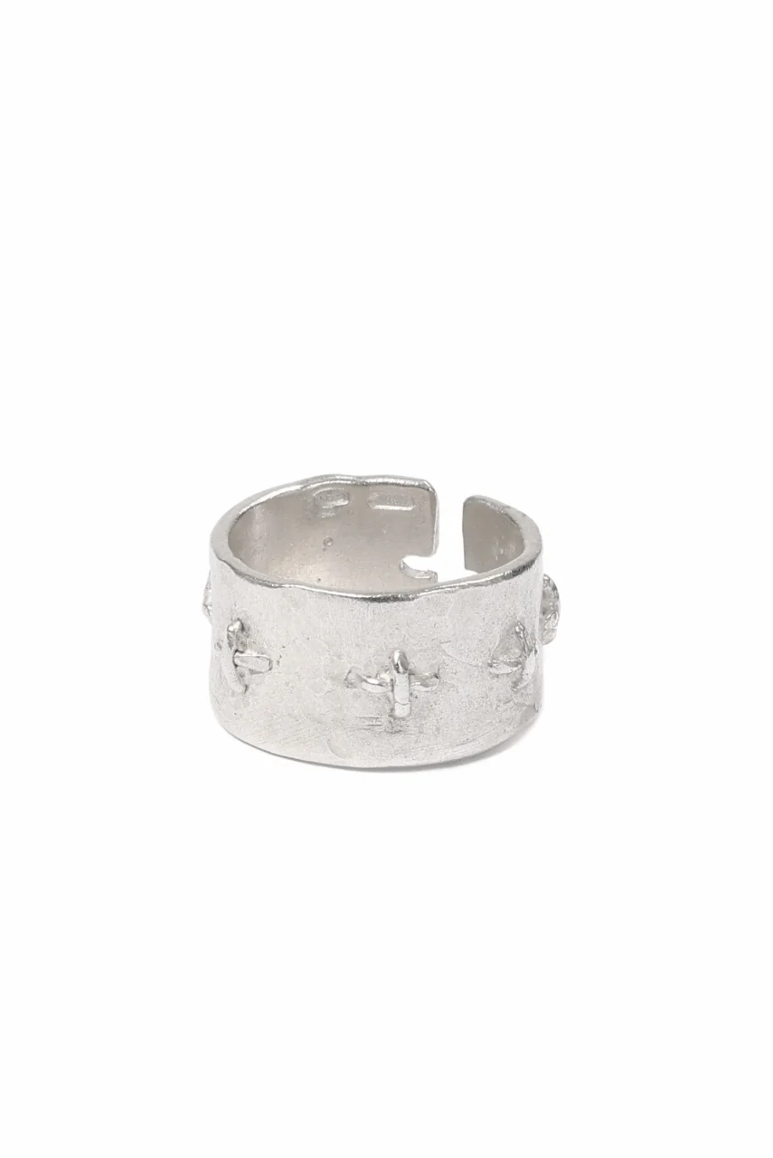 m.a+ thick silver stitched multiple cross ring / AG538/AG (SILVER) - Image 4