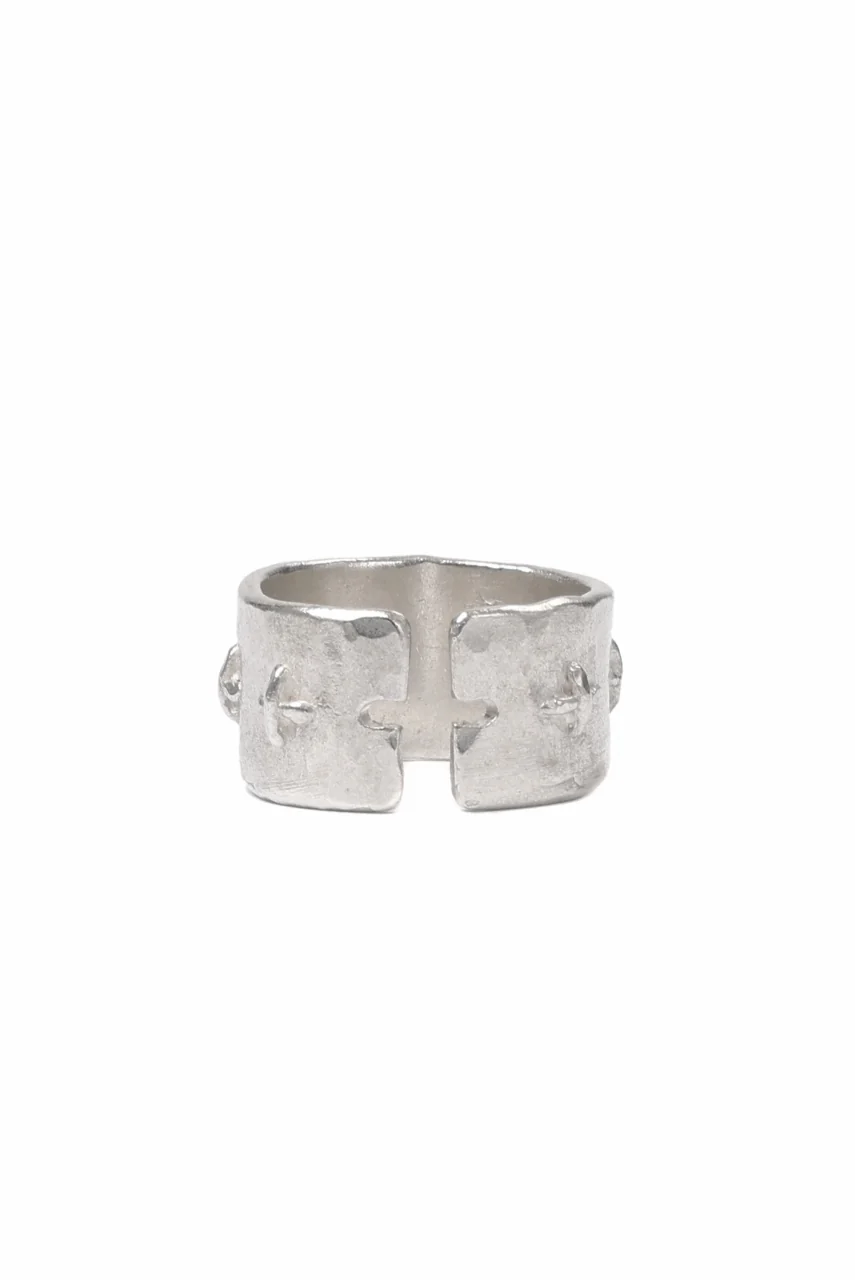m.a+ thick silver stitched multiple cross ring / AG538/AG (SILVER) - Image 5