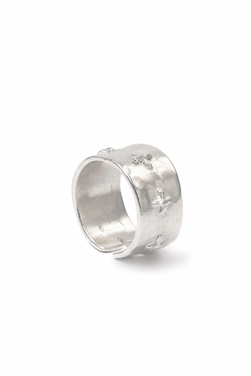 m.a+ thick silver stitched multiple cross ring / AG538/AG (SILVER) - Image 7