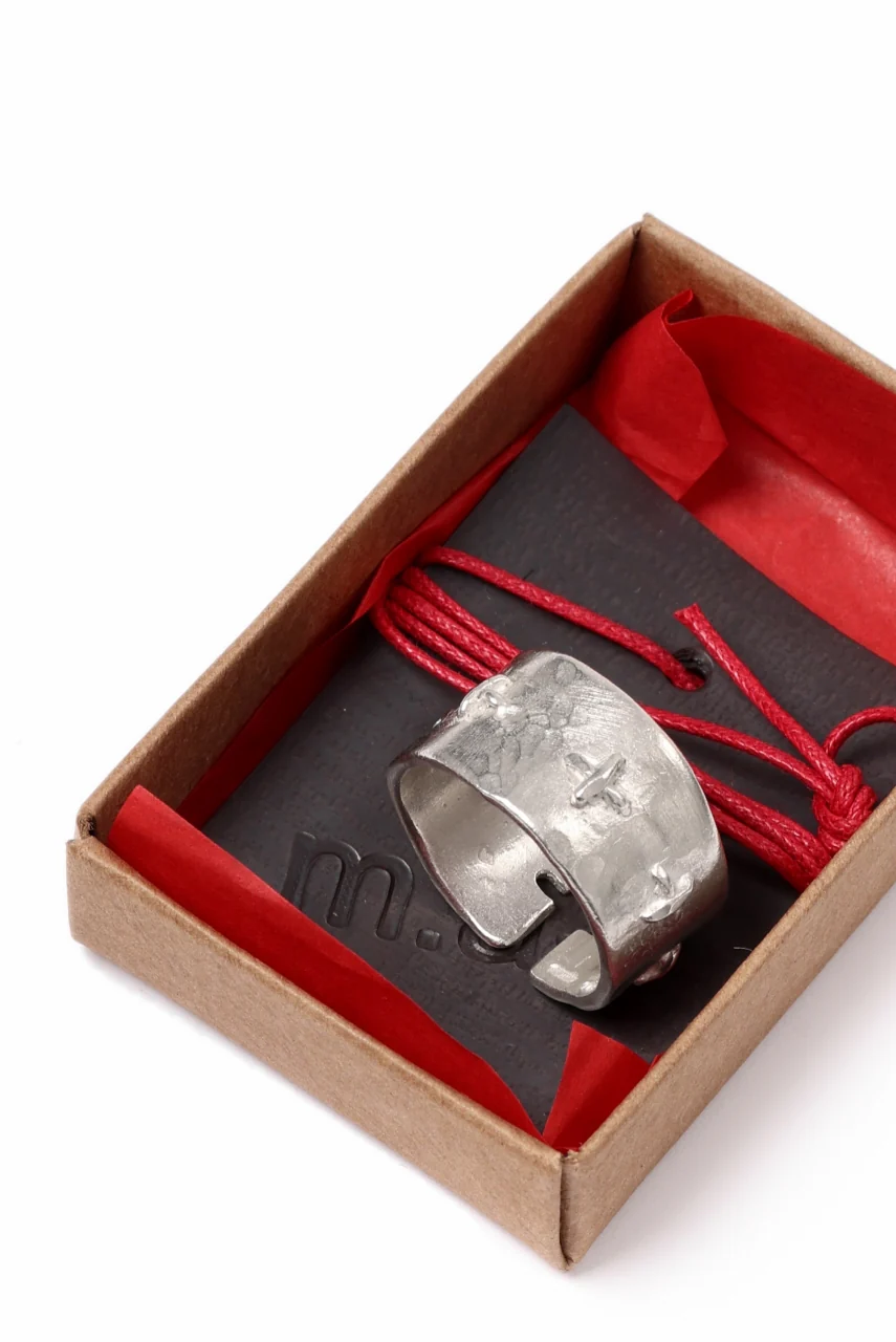 m.a+ thick silver stitched multiple cross ring / AG538/AG (SILVER) - Image 9
