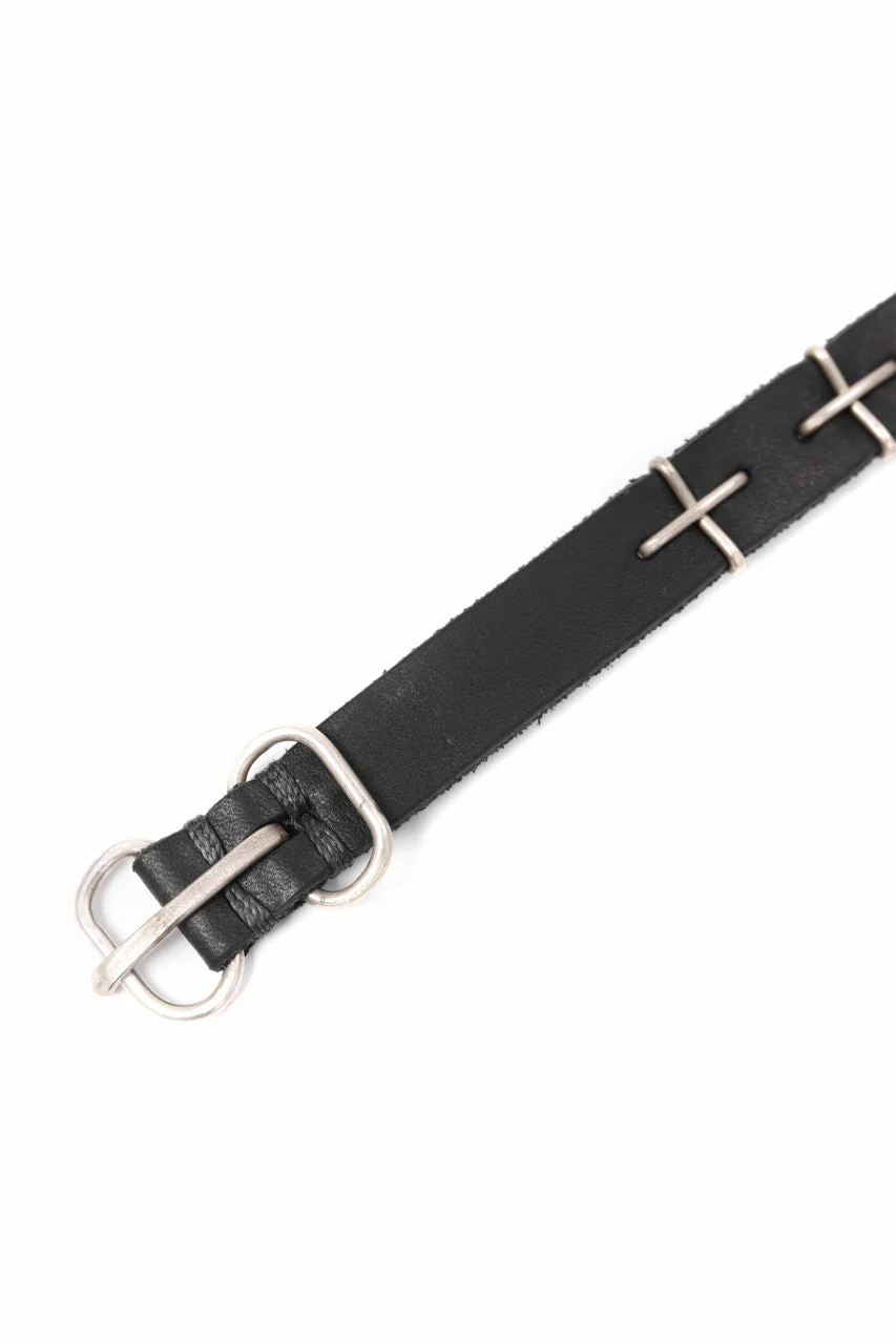 m.a+ thin silver cross studded wrist band / A-F2BL1/GR2,0 (BLACK) - Image 18