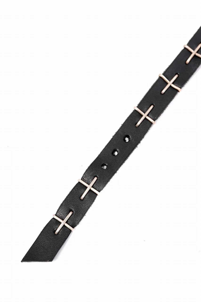 m.a+ thin silver cross studded wrist band / A-F2BL1/GR2,0 (BLACK) - Image 19