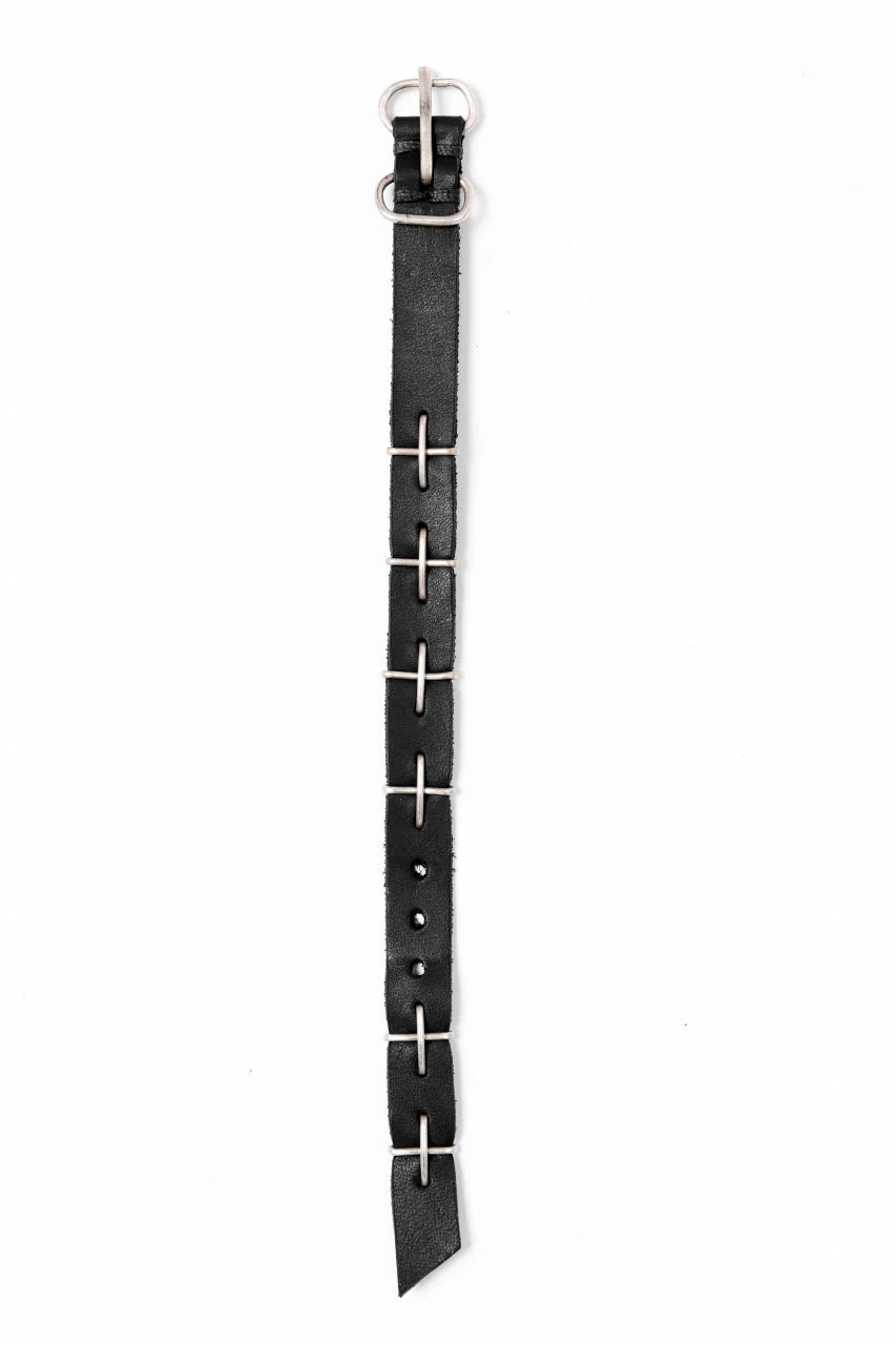m.a+ thin silver cross studded wrist band / A-F2BL1/GR2,0 (BLACK) - Image 12