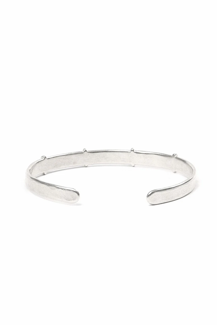 m.a+ thin silver stitched cross silver bangle / AB058 AG (SILVER) - Image 5