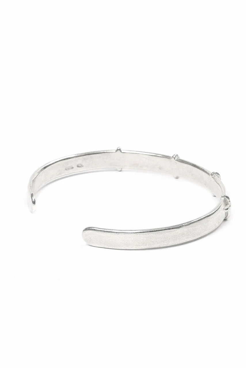 m.a+ thin silver stitched cross silver bangle / AB058 AG (SILVER) - Image 6