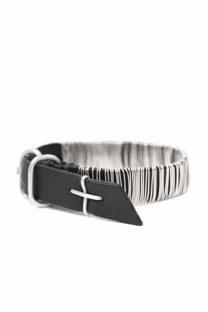 m.a+ thin silver wrapped wrist band / A-F7BL1/ GR2,0 (BLACK) - Image 6