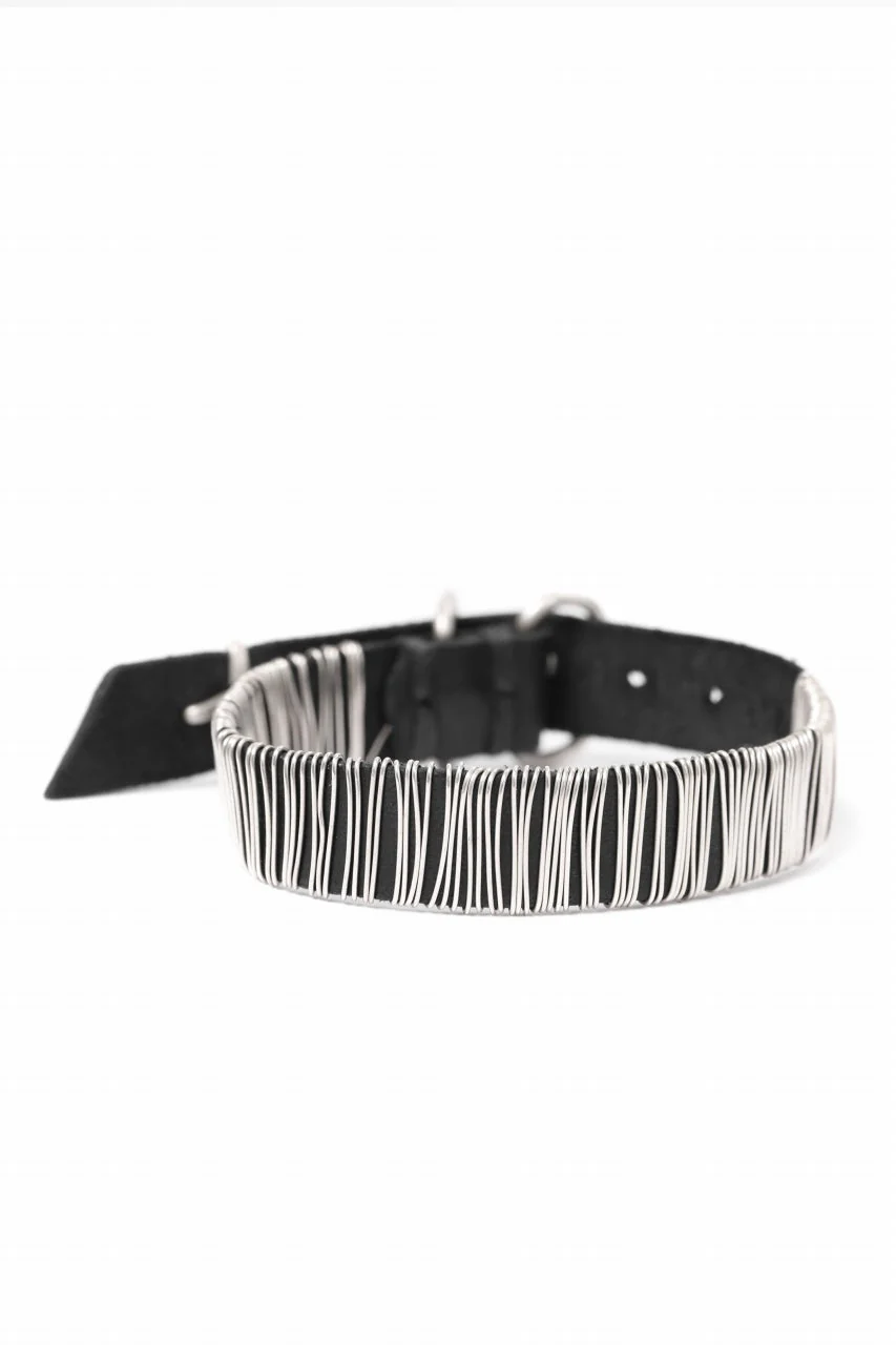 m.a+ thin silver wrapped wrist band / A-F7BL1/ GR2,0 (BLACK) - Image 8