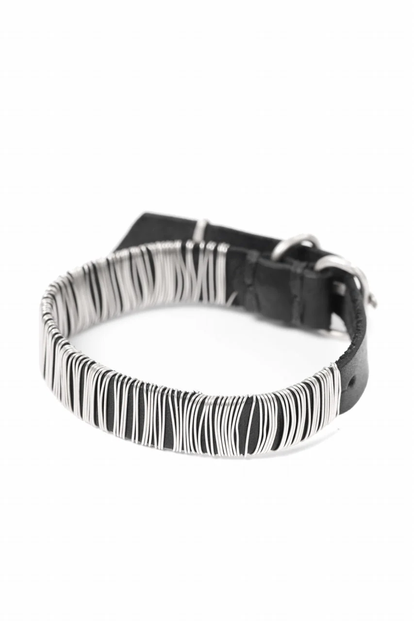 m.a+ thin silver wrapped wrist band / A-F7BL1/ GR2,0 (BLACK) - Image 9