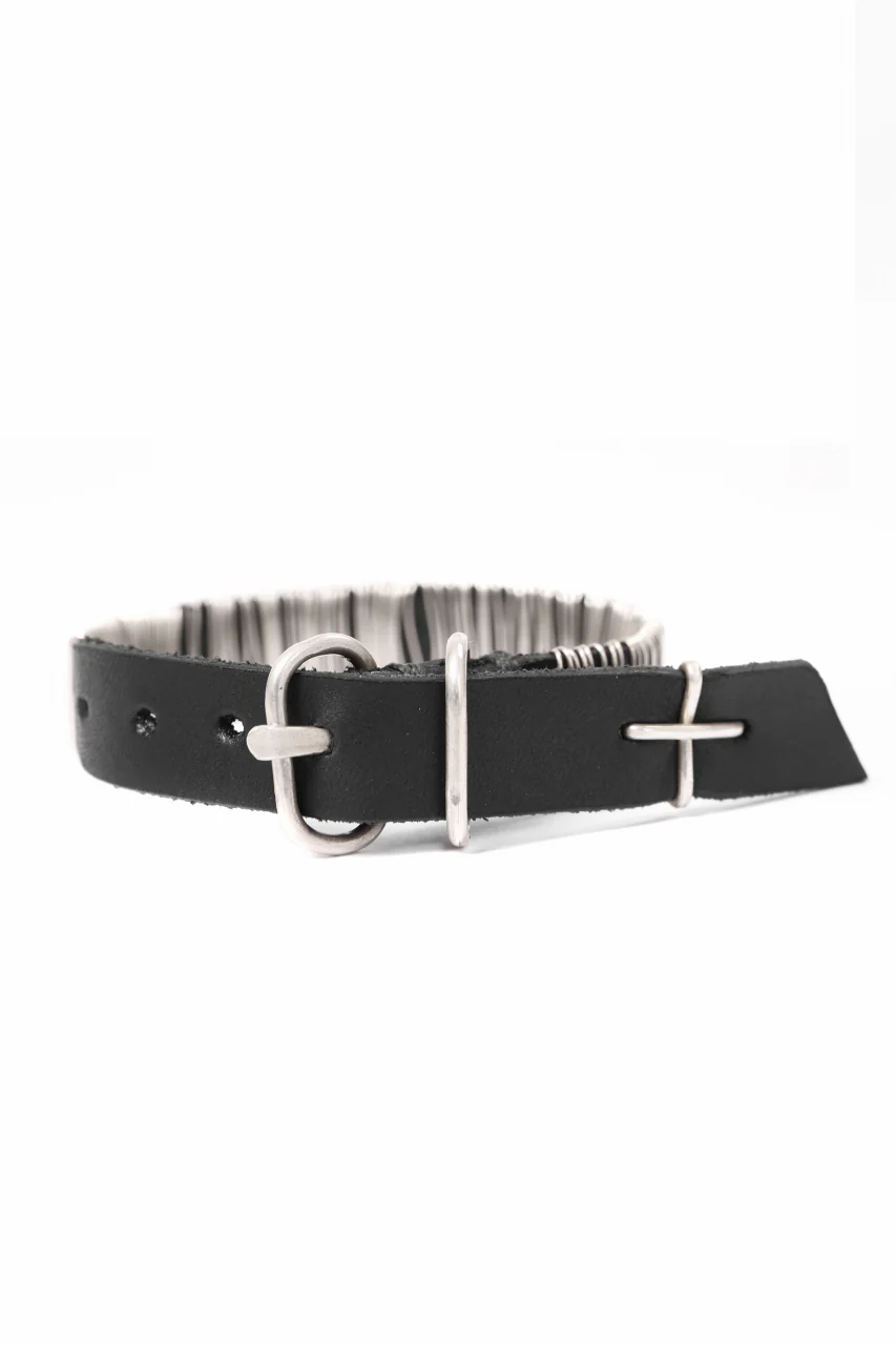 m.a+ thin silver wrapped wrist band / A-F7BL1/ GR2,0 (BLACK)