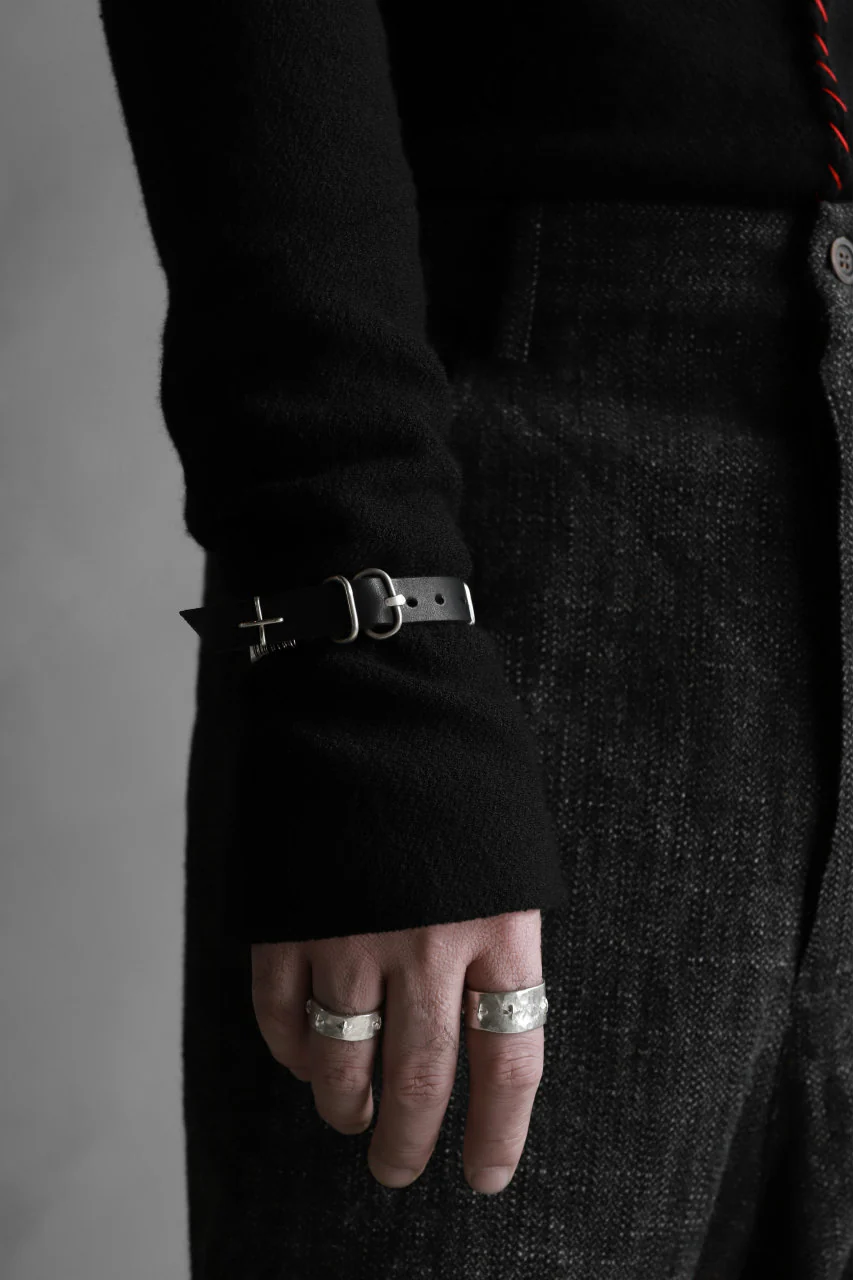 m.a+ thin silver wrapped wrist band / A-F7BL1/ GR2,0 (BLACK) - Image 14