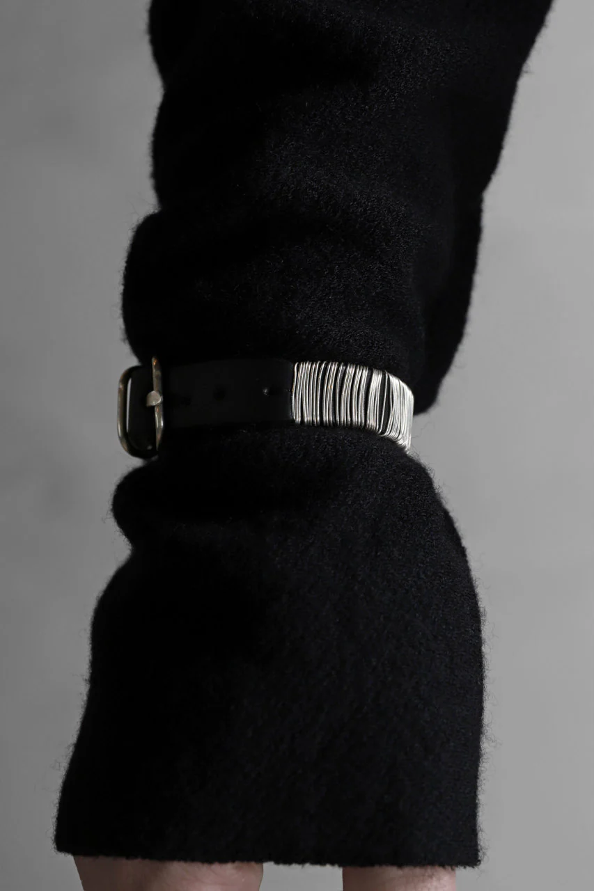 m.a+ thin silver wrapped wrist band / A-F7BL1/ GR2,0 (BLACK) - Image 16