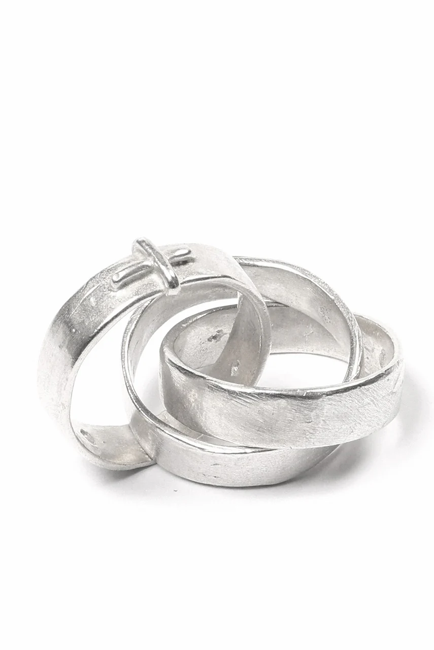 m.a+ triple silver ring w/stitched cross / AG318 AG (SILVER)