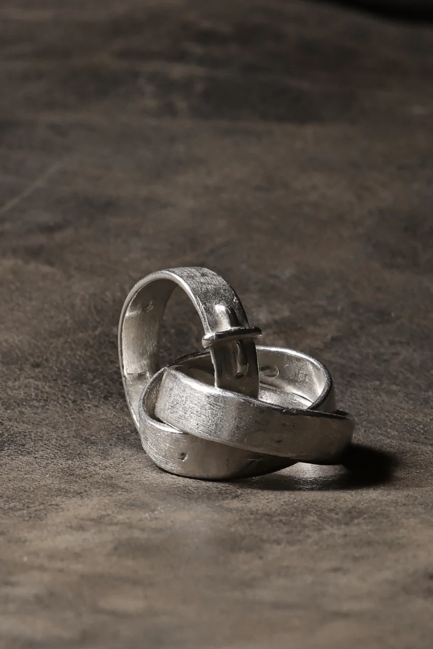 m.a+ triple silver ring w/stitched cross / AG318 AG (SILVER) - Image 10