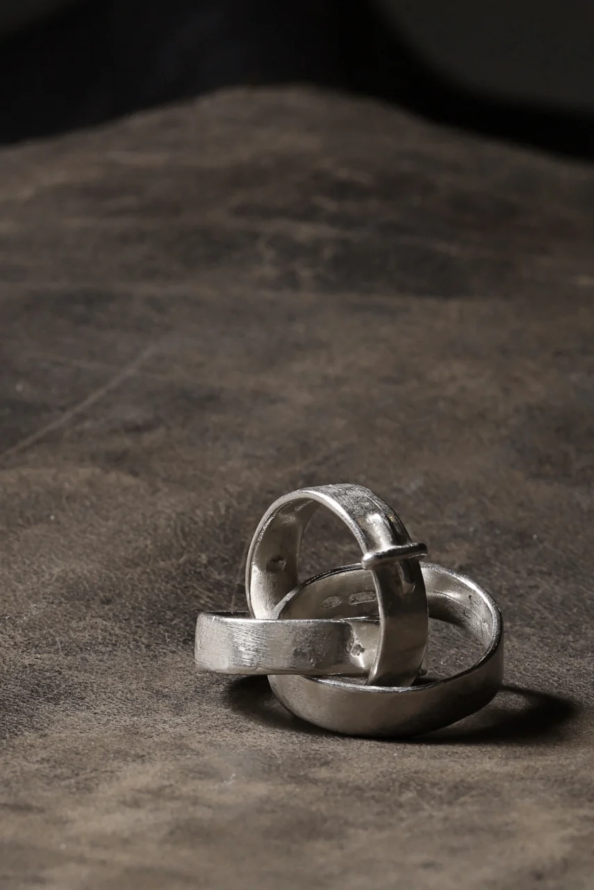 m.a+ triple silver ring w/stitched cross / AG318 AG (SILVER) - Image 12