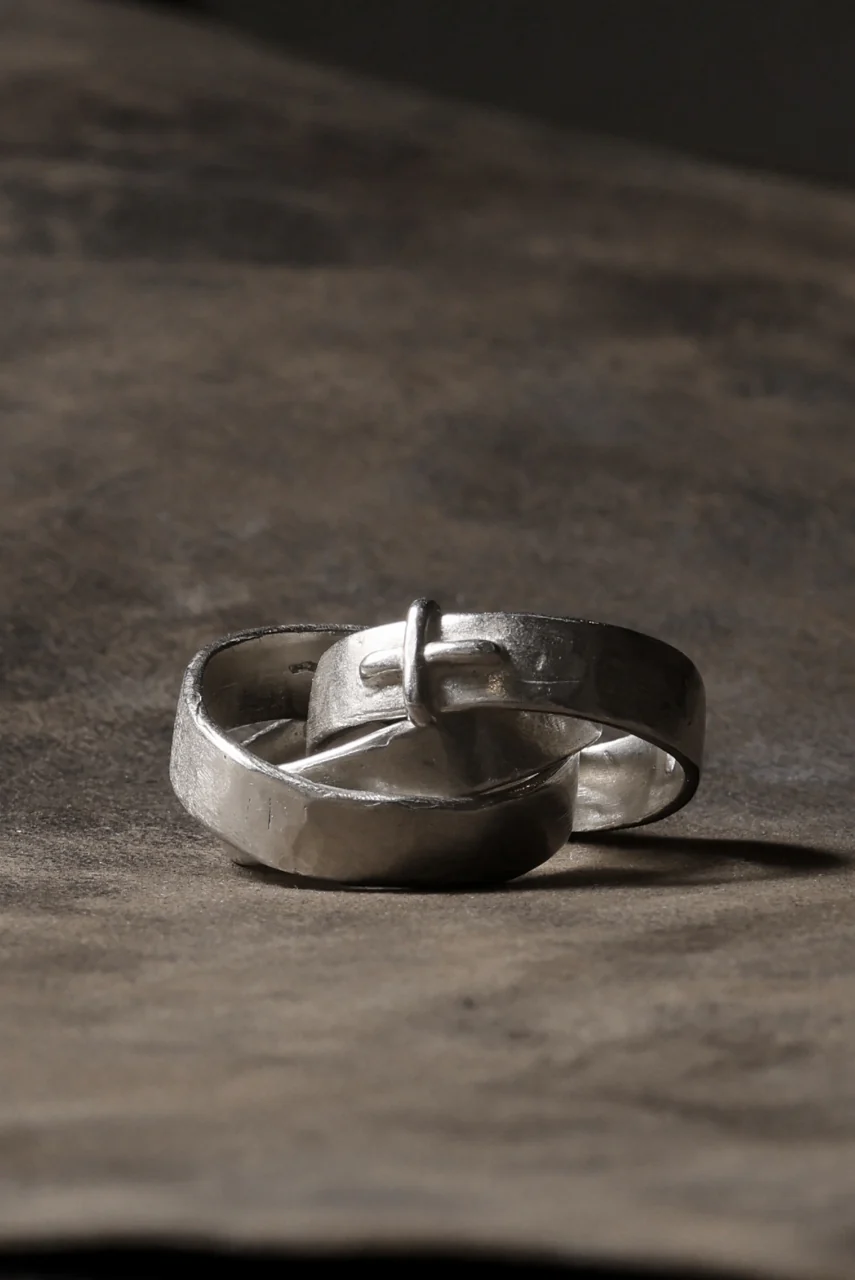 m.a+ triple silver ring w/stitched cross / AG318 AG (SILVER) - Image 8