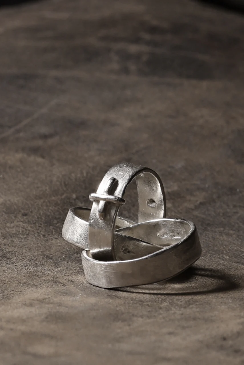 m.a+ triple silver ring w/stitched cross / AG318 AG (SILVER) - Image 9