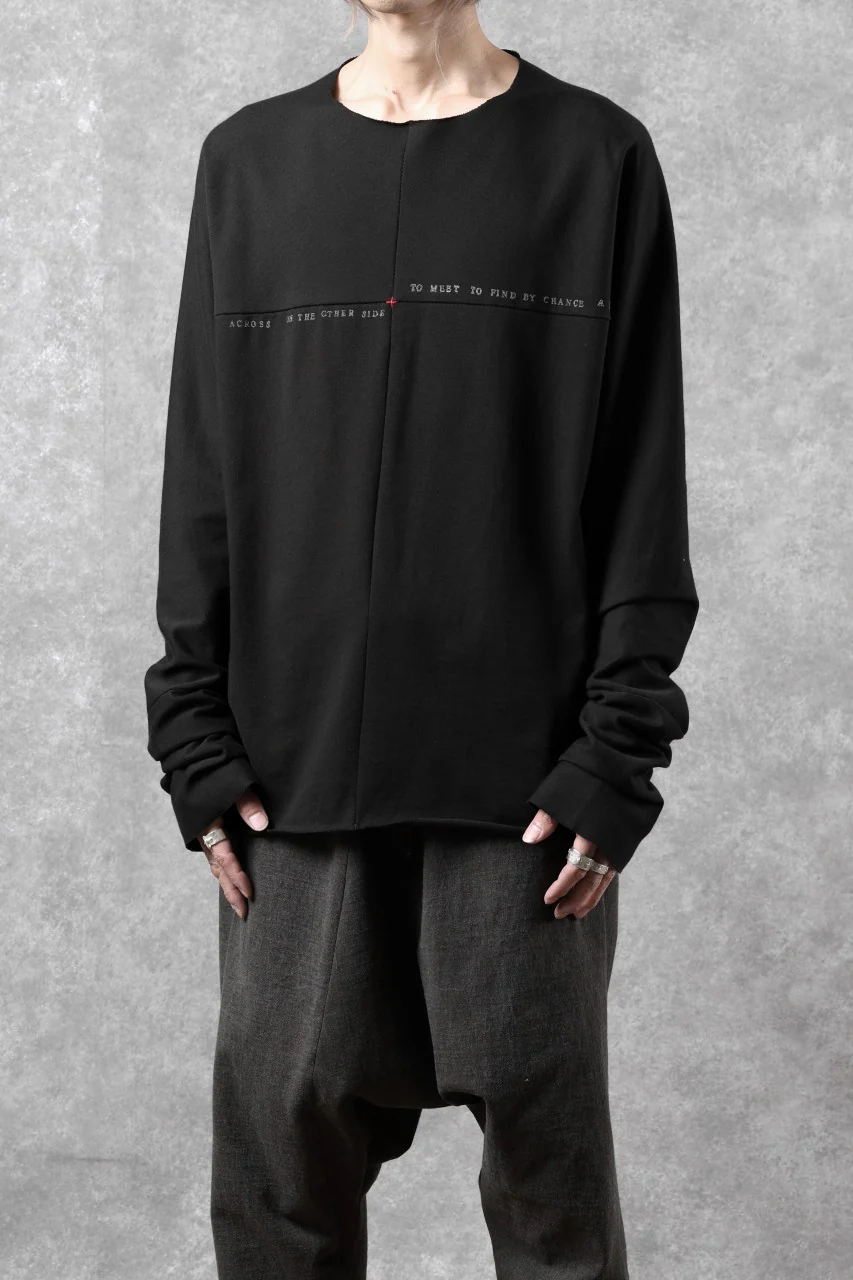 m.a+ written one piece long sleeve t-shirt / T211D/W/JM11 (BLACK) - Image 3