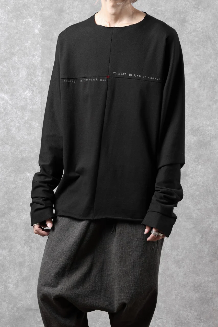 m.a+ written one piece long sleeve t-shirt / T211D/W/JM11 (BLACK) - Image 4
