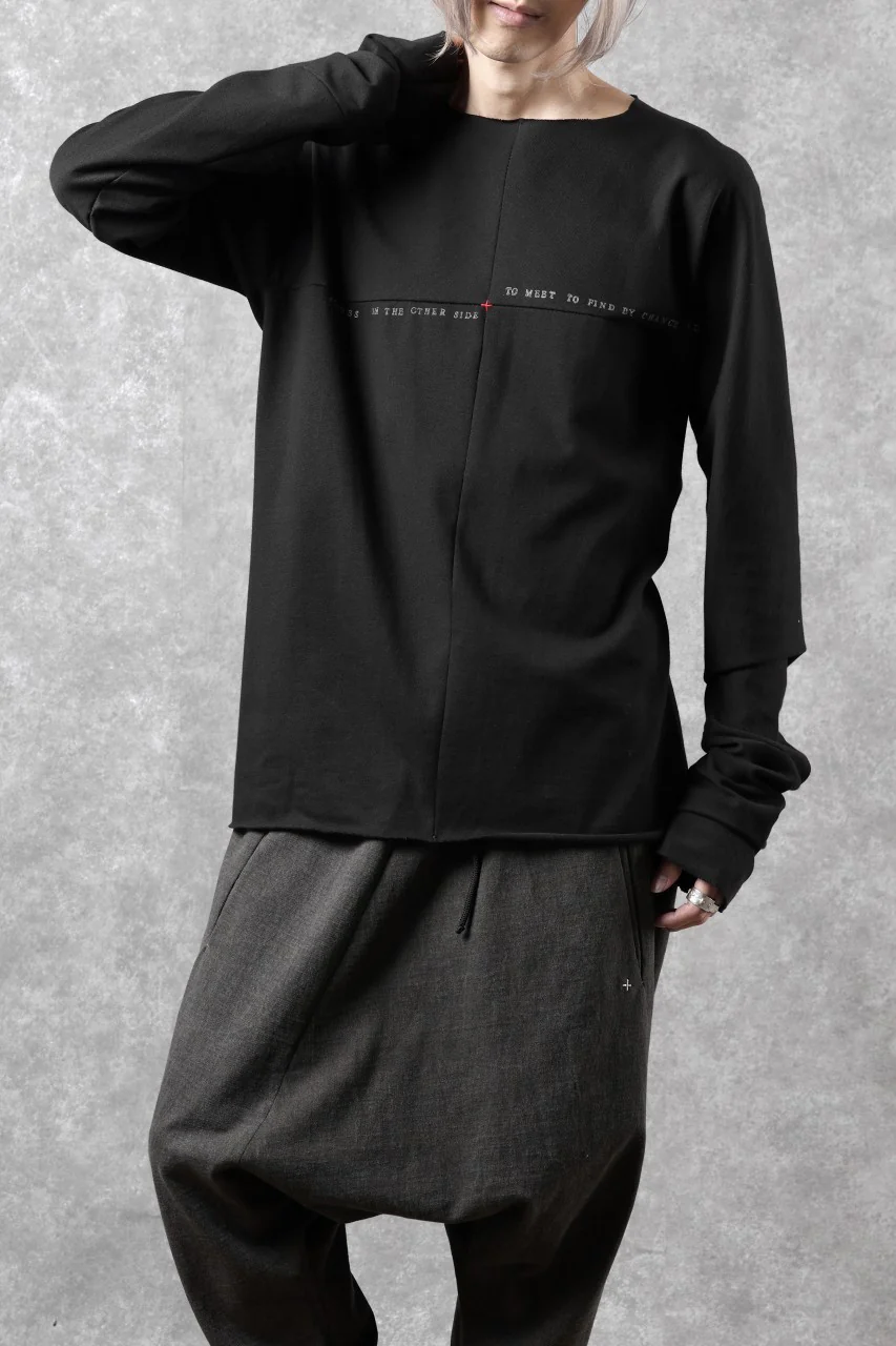 m.a+ written one piece long sleeve t-shirt / T211D/W/JM11 (BLACK) - Image 5