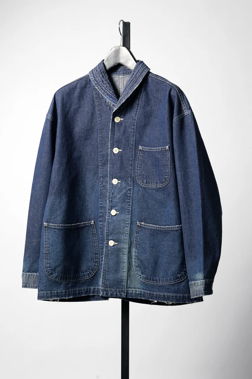 MADNESS NV. SHAWL COLLAR DENIM COVERALL (INDIGO) - Image 11