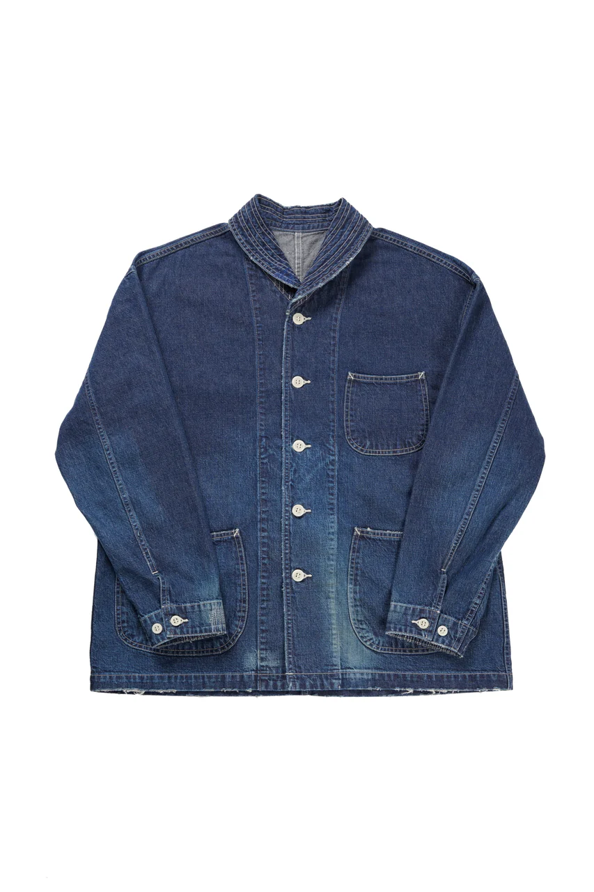 MADNESS NV. SHAWL COLLAR DENIM COVERALL (INDIGO) - Image 3