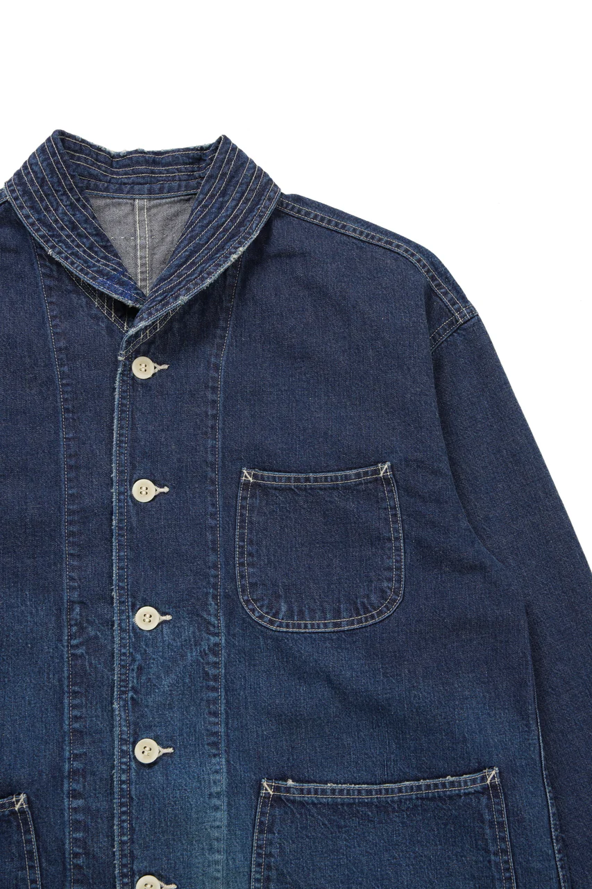 MADNESS NV. SHAWL COLLAR DENIM COVERALL (INDIGO) - Image 6